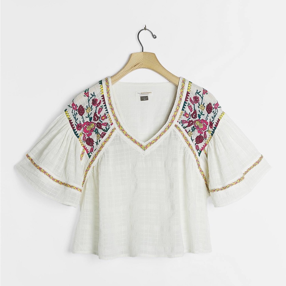 Anthropologie Pilcro Tawny embroidered blouse sz 1X